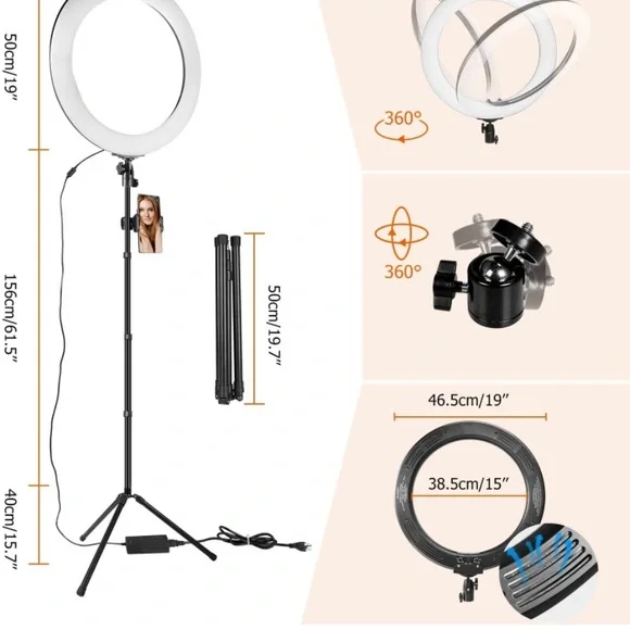 A Ring light that has three different light settings